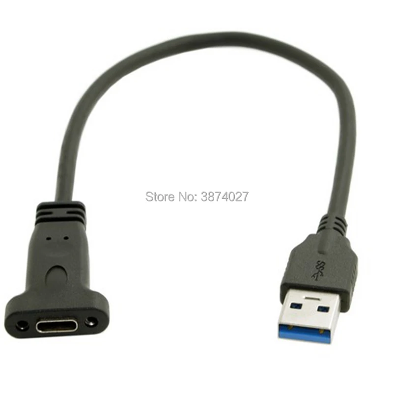 0 2 м USB C 3 1 Type TYPE Женский к Мужской кабель для передачи данных 20 см с винт крепления