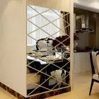 DIY 3D наклейка s Зеркальная Наклейка для гостиной украшения дома аксессуары плакат adesivo де parede Прямая поставка - Цвет: Серебристый