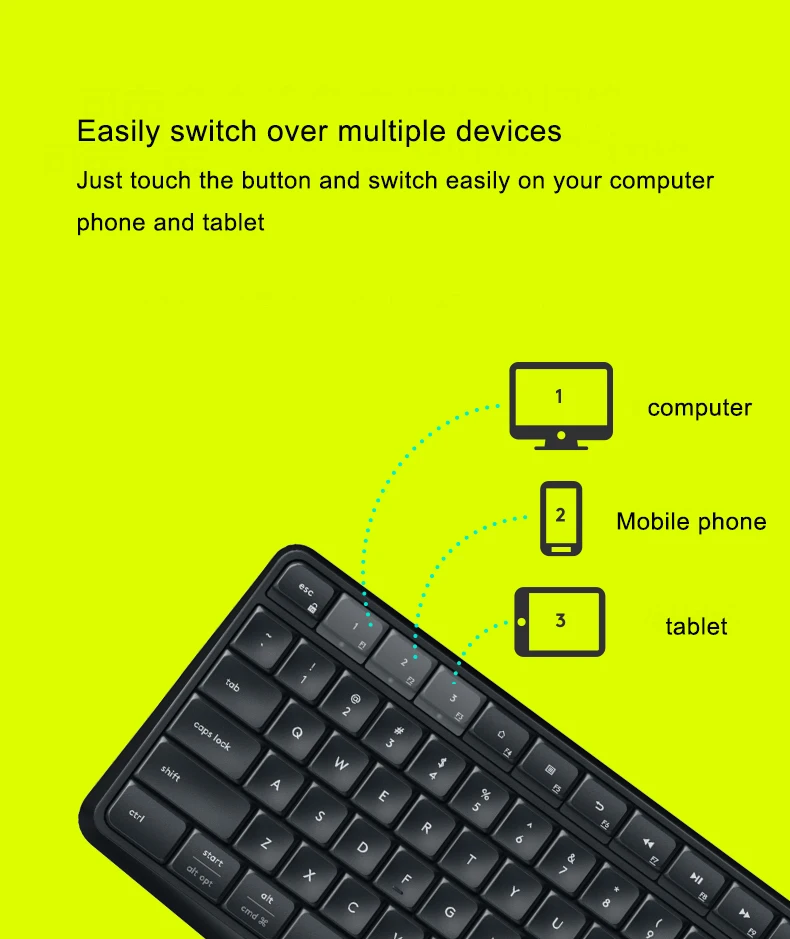 Беспроводная bluetooth-клавиатура logitech K375S, игровая клавиатура для ПК, геймера, эргономичная клавиатура для планшета, телефона, компьютера, клавиатуры, Стент