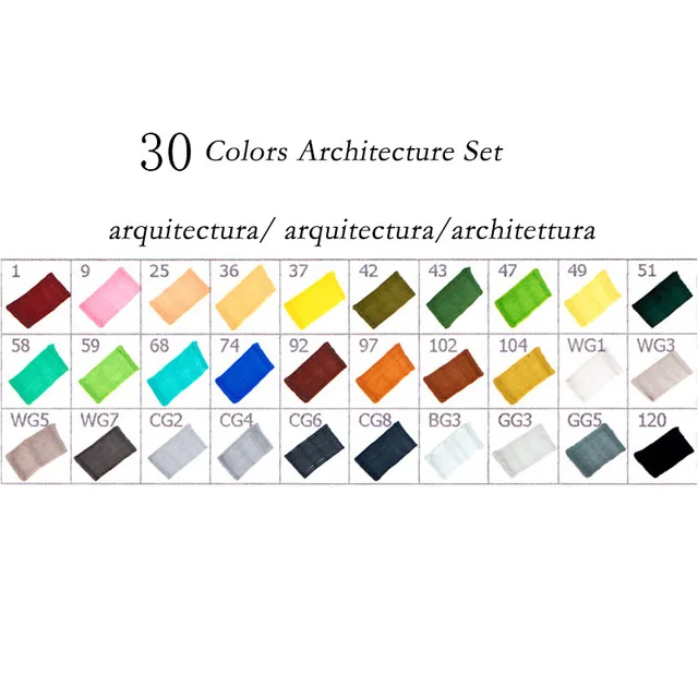 30 Architecture set TOUCHNEW 168 цветов Высокое качество художественные Маркеры Набор ручек двойная головка эскиз Маркеры Ручка для рисования маркеры манги комические товары для рукоделия - Цвет: 30 Architecture set