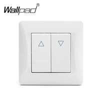 curtain switch wallpad 110 250v white plastic panel eu european standard curtain switch reset function with claws