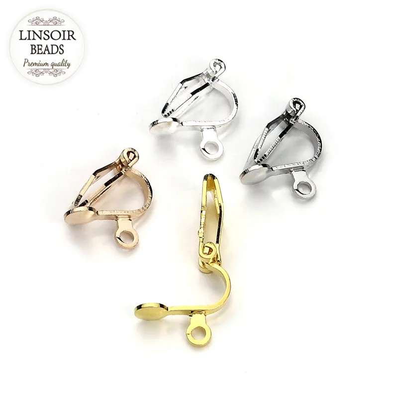 Металлические серьги-клипсы Kc 50 шт./лот золотистые/Родиевые/Серебристые медные