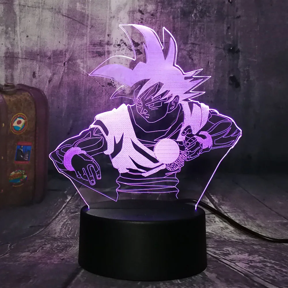 Крутой семь, шар дракона Сон Гоку акриловый 3D светодиодный ночник USB настольная лампа сенсорный пульт дистанционного управления домашний Рождественский подарок-украшение