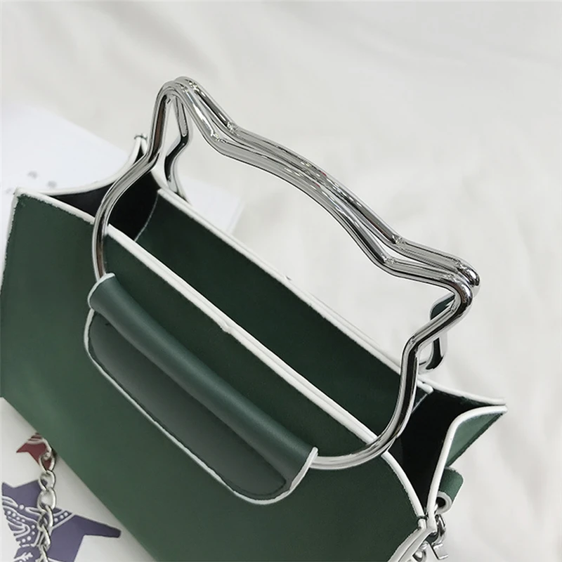 Корейские милые сумки через плечо с кошачьими ушками и металлической ручкой для