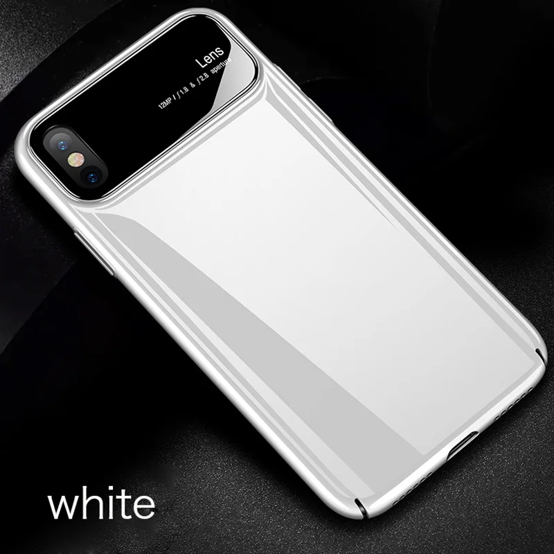Роскошный ультратонкий светильник Пластик бампер чехол для iPhone XS Max X 8P 7 8 7 - Цвет: White
