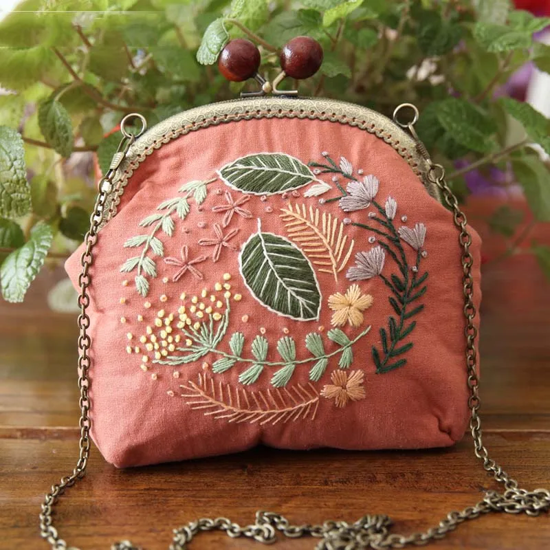 E DIY Набор для вышивания цветы цепочка для сумки Рукоделие Набор для вышивания крестиком ручной работы кошелек для шитья Искусство ремесло подарки другу - Цвет: E