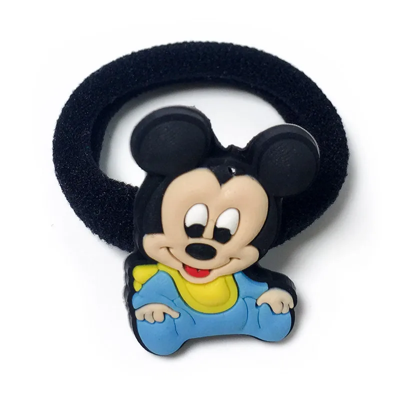 2 шт. disney Микки Мышь Детская резинка для волос Головные уборы подарки для девочек Мультяшные волосы кольцо круг кукла аксессуары косметические резинкой - Цвет: Розовый