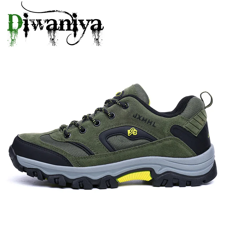 Army Green Мужские треккинговые ботинки, уличные охотничьи ботинки, дышащие водонепроницаемые Нескользящие Беговые Спортивные кроссовки, мужские Размеры 39-47 - Цвет: Army Green