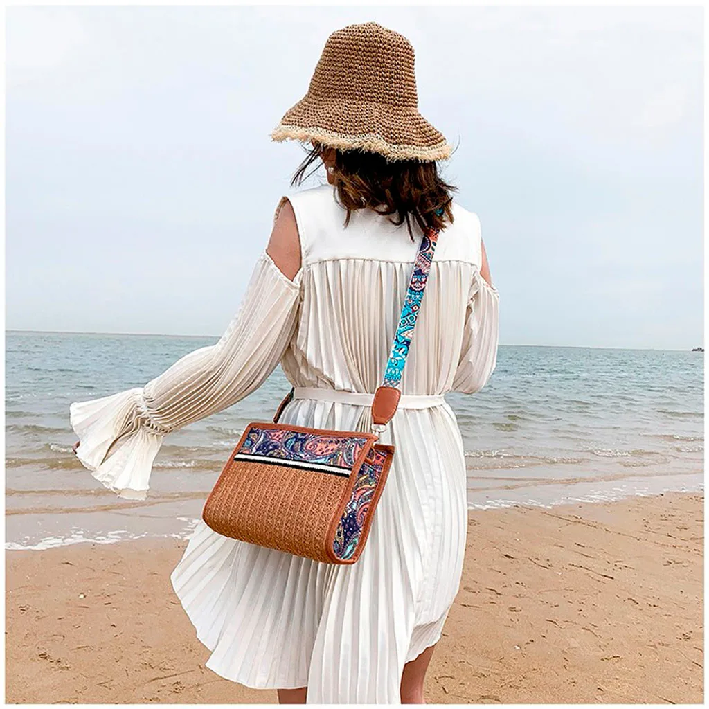 & 35 сумка на плечо для девушек в ретро стиле туфли этническом Wind/соломенные