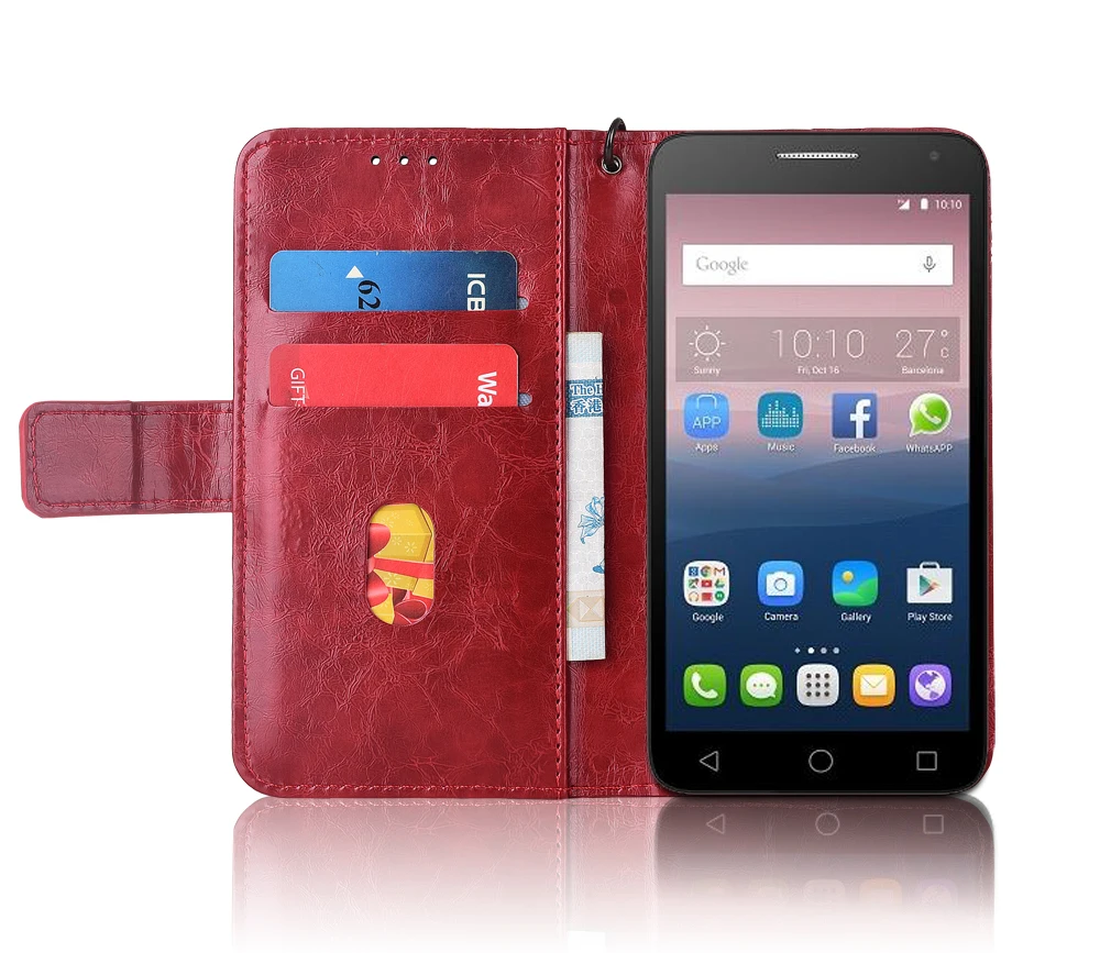 Кожаный чехол-книжка с ремешком для Alcatel 5025D 5025X POP3 5 дюйма 3G чехлы цветочным