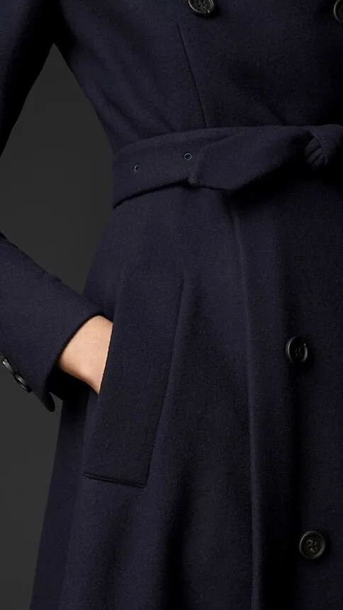 Manteau femme UK Весна Осень Модное шерстяное простое тонкое длинное пальто Макси зимняя женская верхняя одежда темно-синий abrigos mujer