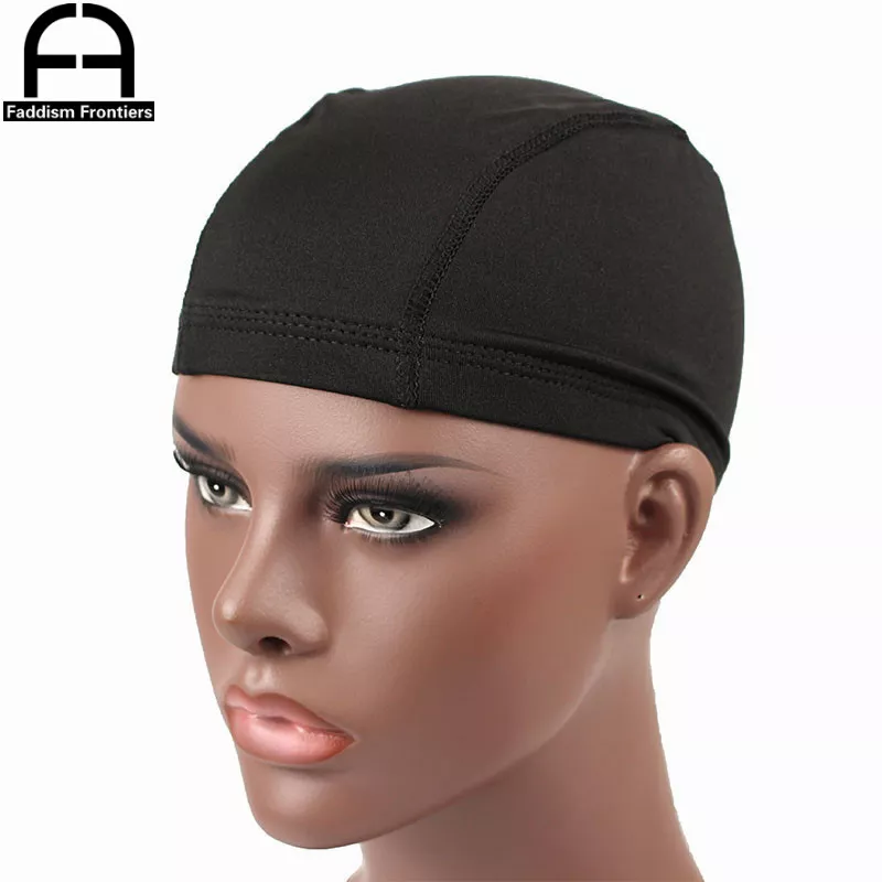 Men's Spandex Seamless Dome Cap Stretchy Headwear Turban Hat DuRag Hair Cover Accessories Dome Caps for Men