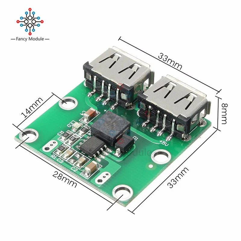 Понижающее зарядное устройство 9 В 12 24 5 модуль питания с двойным выходом USB плата