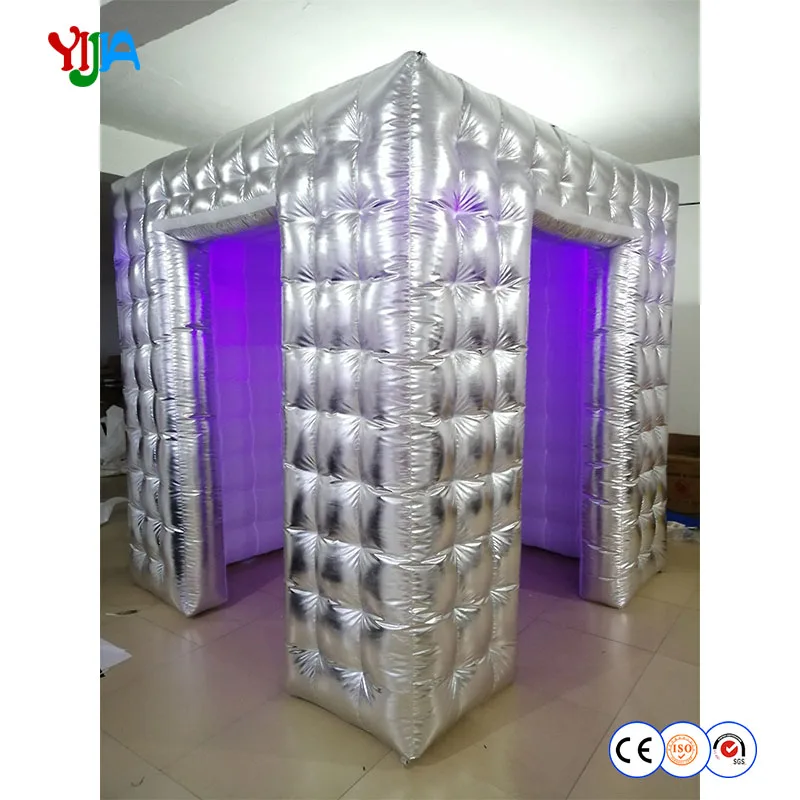 DHL 2,5 м квадратный Светодиодный Надувные Photo Booth Щепка Цвет блестящие Портативный фотокабина кабина для вечерние события весело
