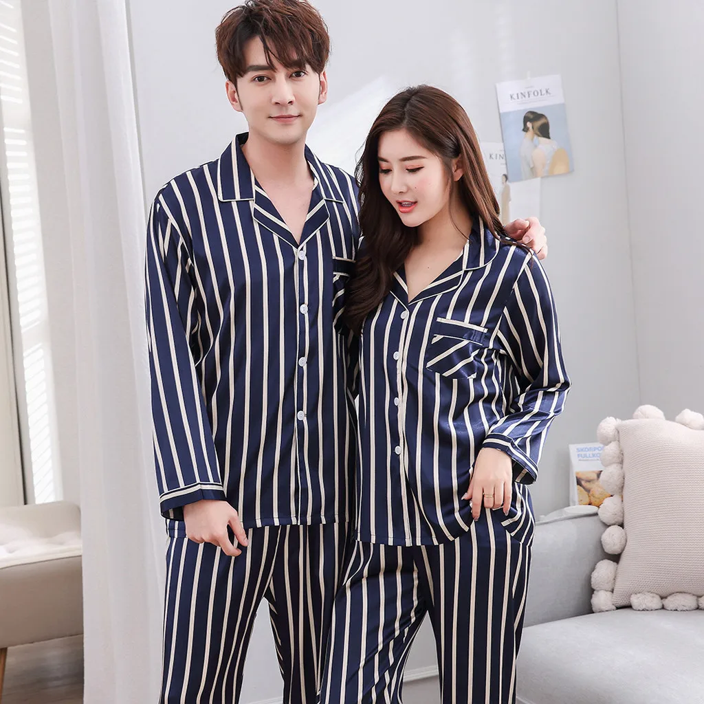 L-2XL Men Pajama Set Spring And Autumn Long Sleeve Cotton Man Pyjamas cartoon Stripe Pajamas Plus size Casual Sleepwear Jan9