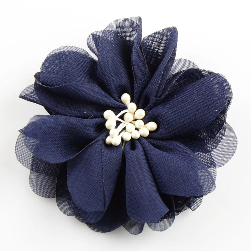 Горячая Новинка 8 шт./лот 20 цветов 2 76 дюймов бутик искусственные шифоновые цветы с зажимом для девочек