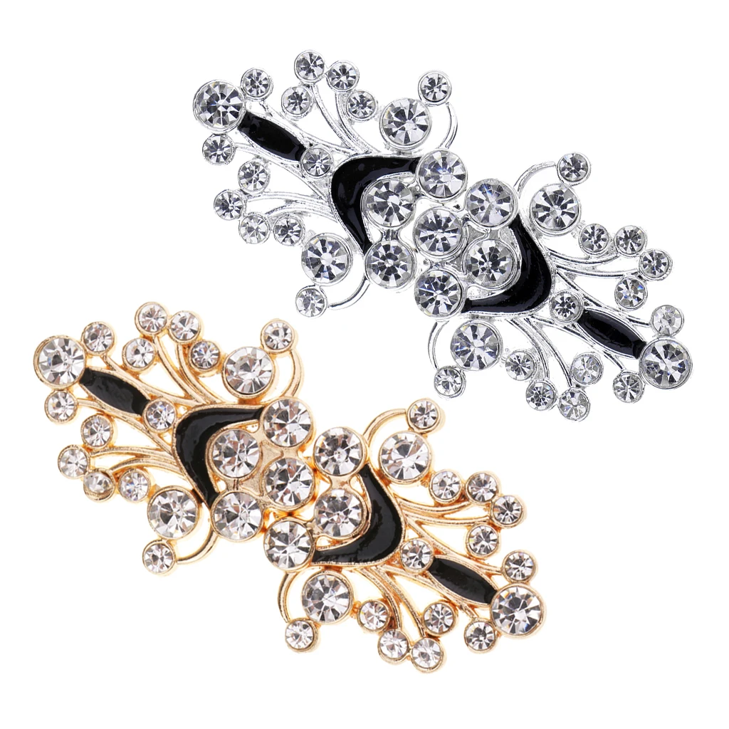 2 пары свадебный кристалл стразы застежка крючок и глаза пуговки 63x31mm|Пуговицы| |