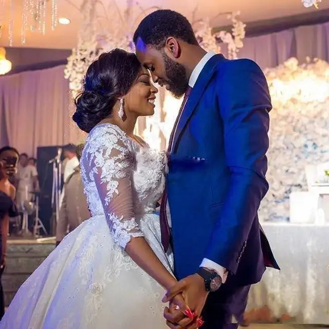 В африканском стиле размера плюс свадебные платья 3/4 одежда с длинным рукавом и