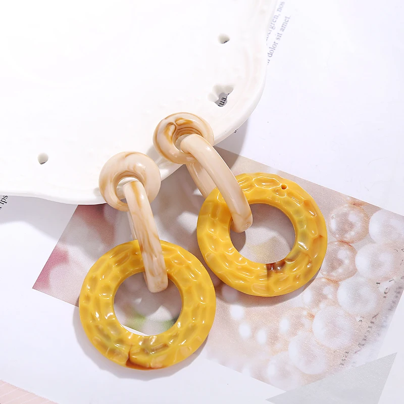 Модные Разноцветные акриловые серьги YAOLOGE с леопардовым принтом висячие для