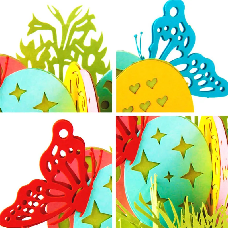 Ester Greeting Cards Creative 3D Hollow Egg Pattern Beautiful Butterfly Popup Card Holiday Birthday | Дом и сад