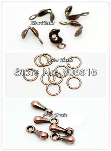 

1200Pcs Mixed 3 Styles Vintage Red Copper Jewelry Findings Components Jewelery Accessories