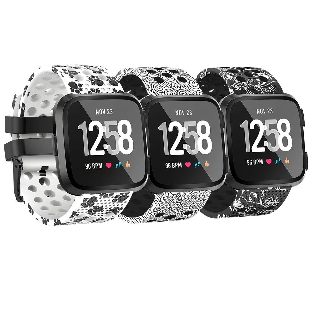 Baaletc 3 упаковки для Fitbit Versa полос замена наручные Смарт-часы ремешок для correa fitbit versa 2 декоративный узор ремешка