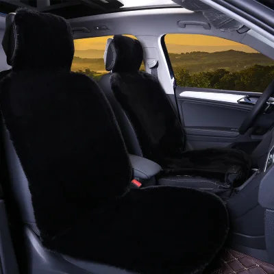 Автомобильный Меховой чехол для сиденья Осень зима чехлы передних сидений