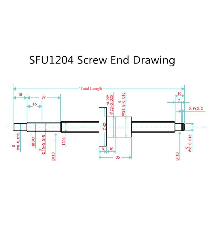 SFU1204 150 200 250 300 350 400 450 500 550 600 мм C7 точность шариковый винт с 1204 фланцевый гайка BK/BF10 машина