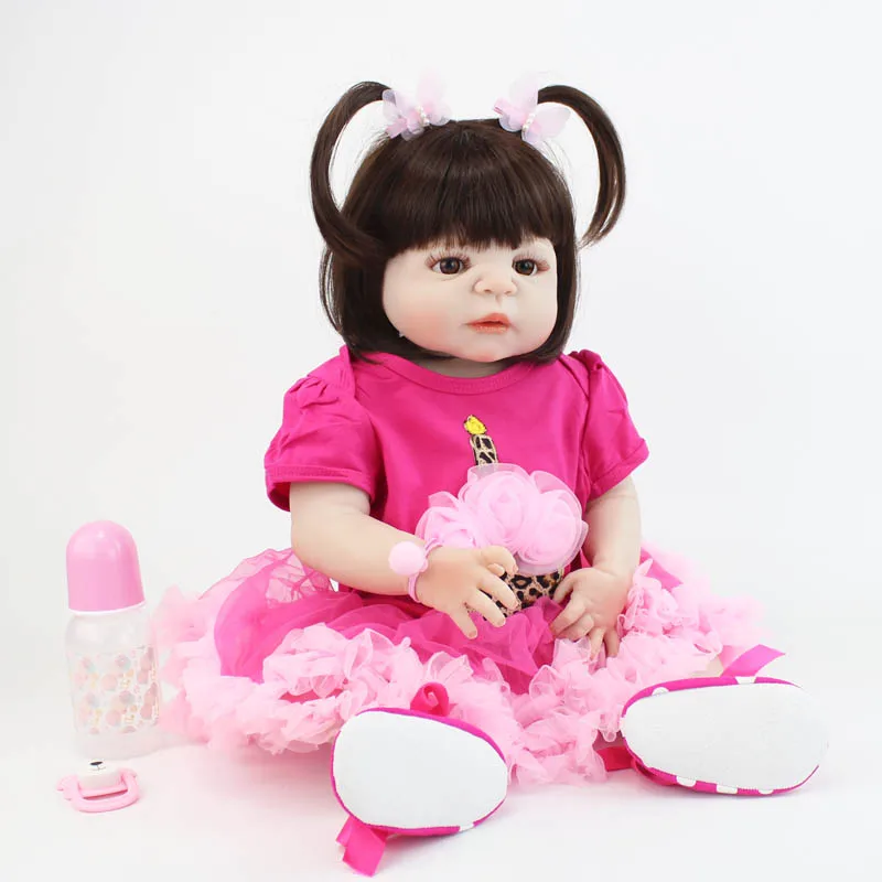 55 см полное тело силикона Reborn Baby кукла игрушка для девочки Boneca винил новорожденных принцесса младенцев Bebe, живой подарок на день рождения