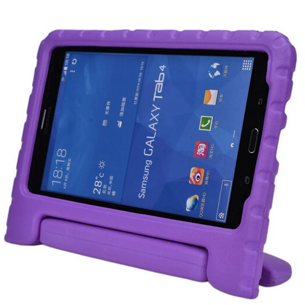 Eagwell детский противоударный чехол с ручкой и подставкой для samsung GALAXY Tab 4, 8 дюймов, T330, T331, EVA Foam, защитный чехол для планшета - Цвет: Purple