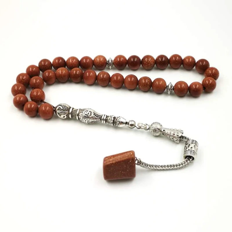 Натуральный авантюрин STONE Tasbih 33 66 99 молитвенные бусины новый стиль misbaha золотой