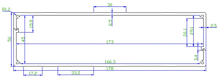 1 шт. алюминиевый корпус для электроники проект случае 50(H) x178(W) x220(L) мм 8053