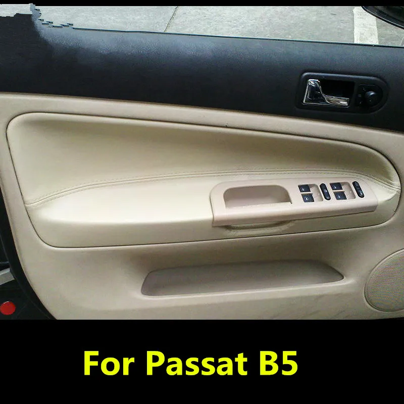 4 шт. микрофибра кожаная внутренняя панель двери подлокотник Крышка для Volkswagen Passat