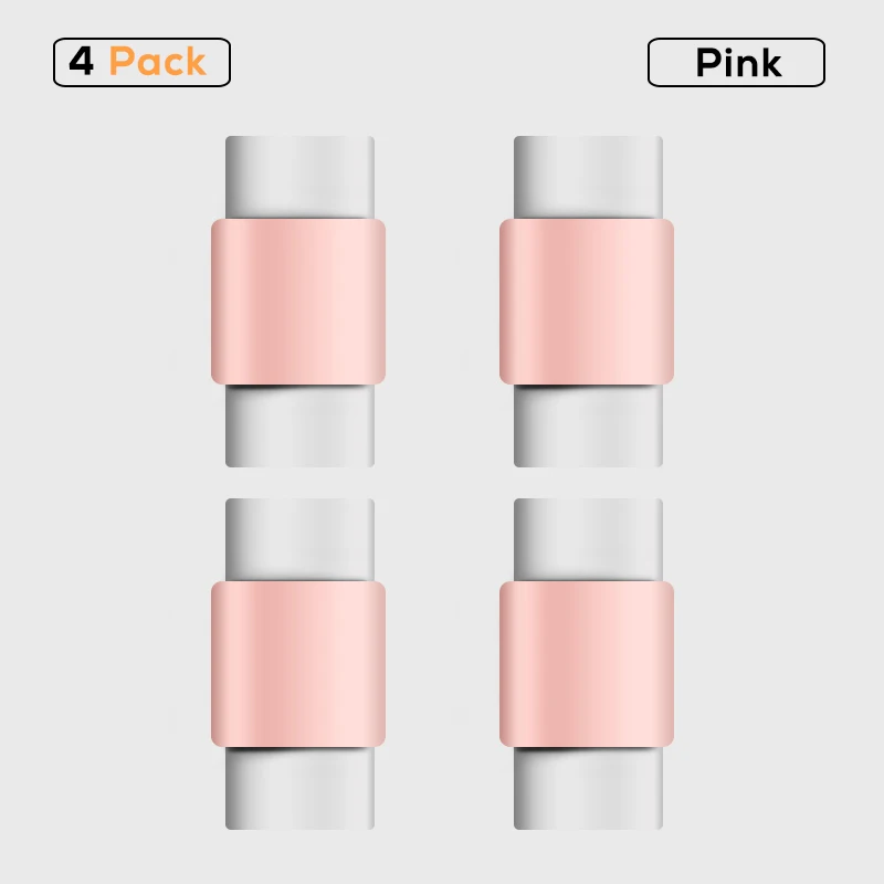 4 Pack Pink EECPT кабель протектор для Apple iPhone X 8 USB зарядное устройство для сматывания кабеля передачи данных Шнур заставка чехол Защита наушников - Цвет: 4 Pack Pink