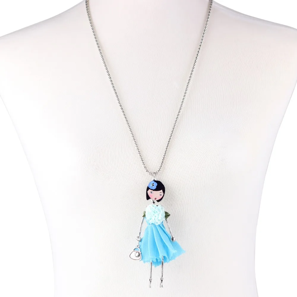 Оригинальное тканевое платье WEVENI кукла из сплава ожерелье с подвесками для