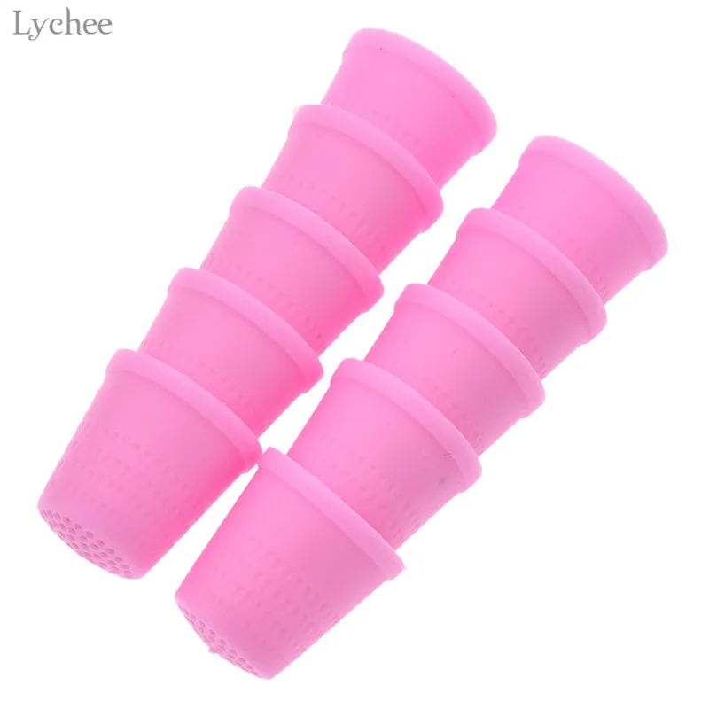 Lychee Life 10 шт Пластиковый наперсток для защиты пальцев Красочные инструменты