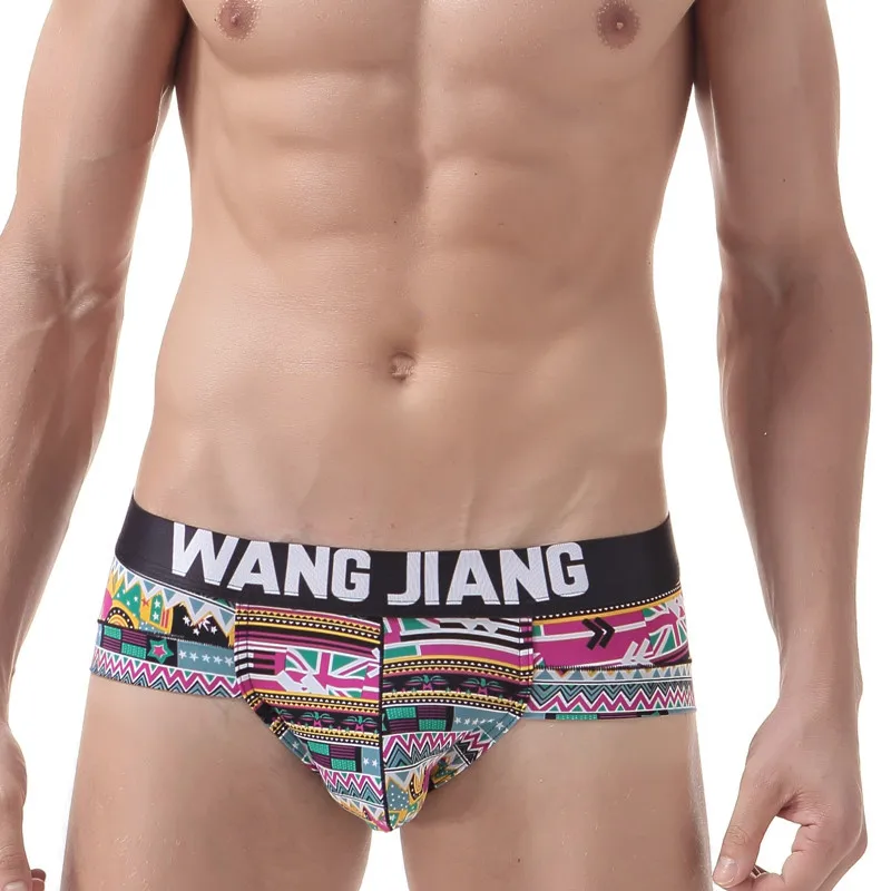 WJ Брендовое мужское Летнее шелковое нижнее белье сексуальные крутые трусы с