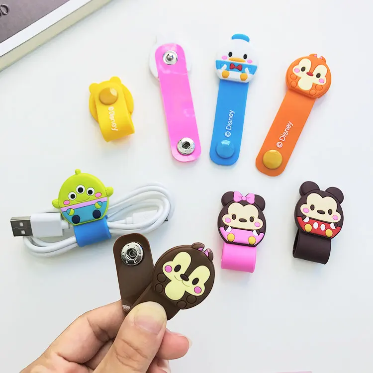 Cute Cartoon Kawaii Мобильный телефон USB крепление кабеля органайзер для наушников
