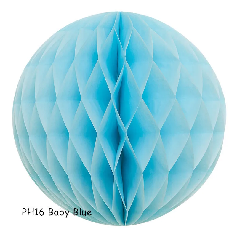 PH16 Baby Blue 10/15/20/25/30 см декоративные круглые бумажные салфетки соты шарики фонарики для Свадьбы Decoraions День рождения Baby Shower поставки - Цвет: PH16 Baby Blue