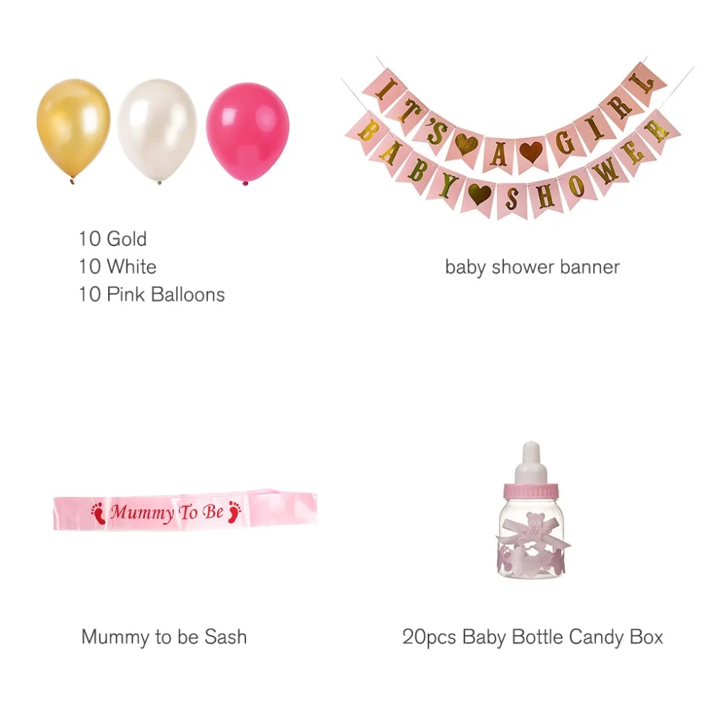 Набор украшений для вечеринки в честь будущей матери It's A Girl Baby Shower баннер