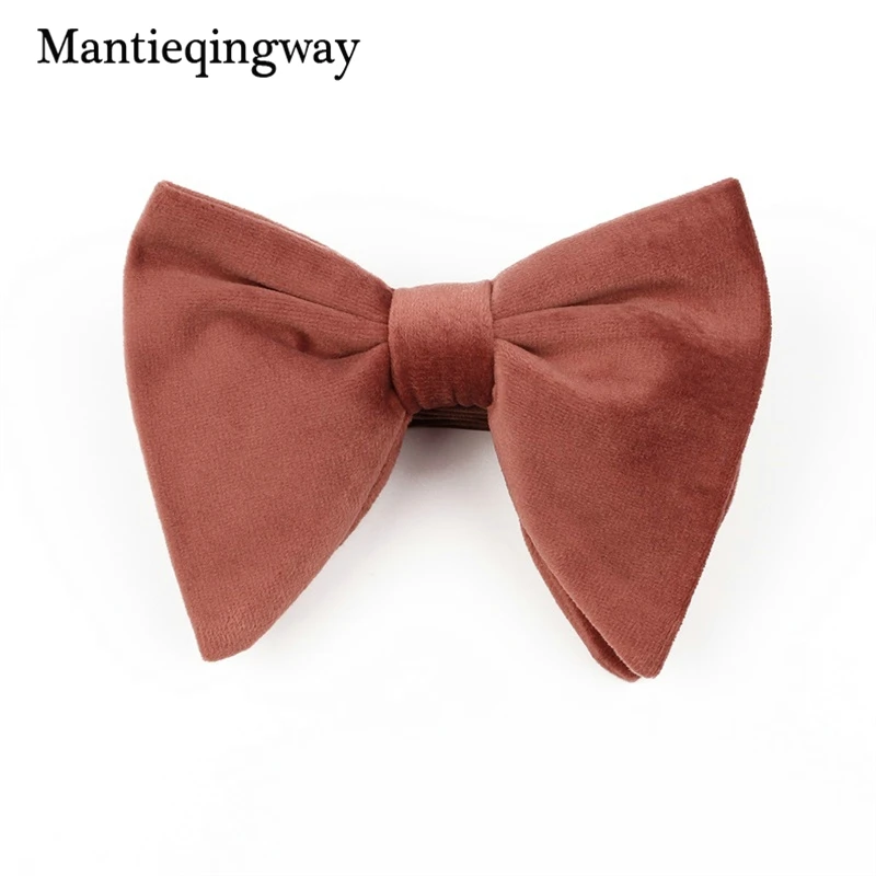 Mantieqingway, новинка, модный бархатный галстук-бабочка с большим бантом для женщин, мужчин, жениха, Свадебный галстук-бабочка, обтягивающий, сплошной цвет, Gravatas, тонкий черный галстук
