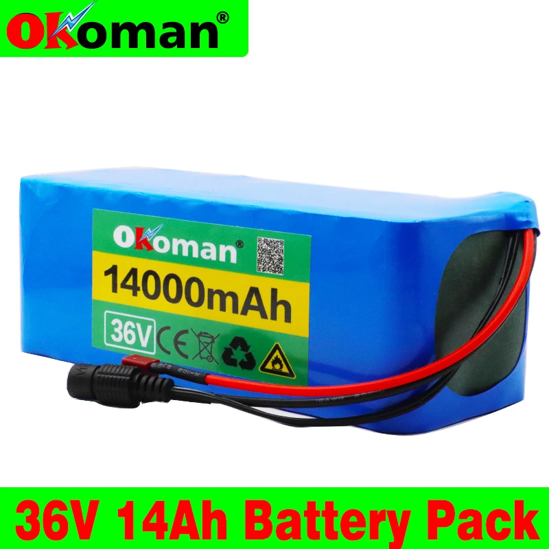 Okoman 36V 10S4P 14Ah 500W высокая мощность и емкость 42V 18650 литиевая батарея 14000mAh