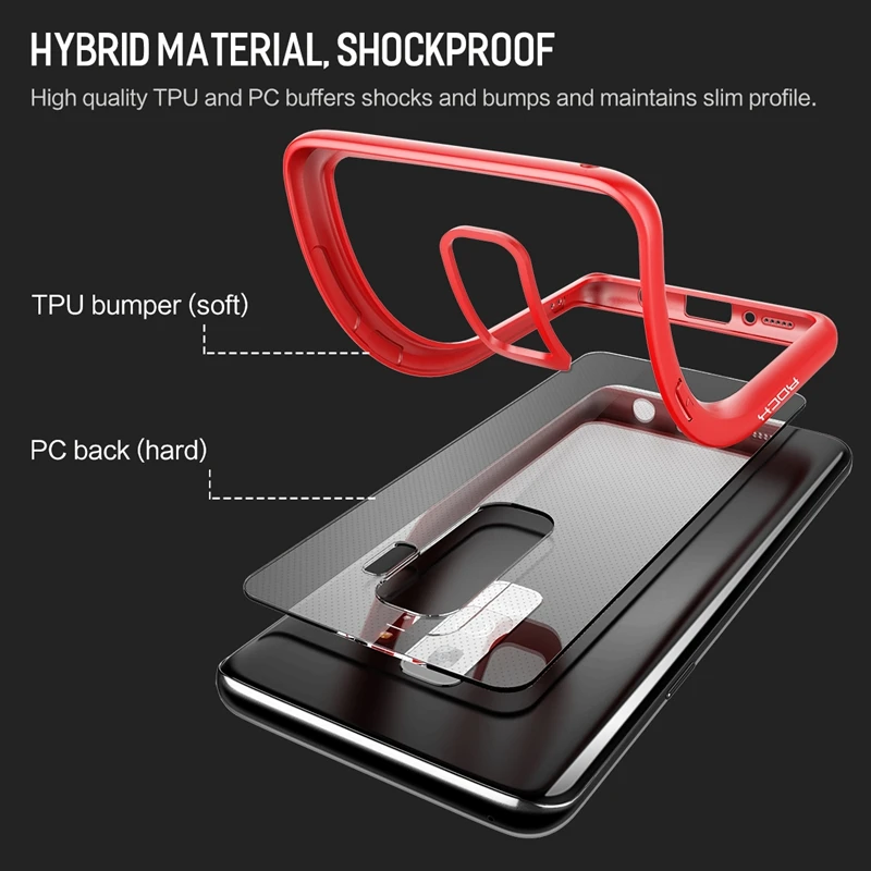Slim Transparent Case for Galaxy S9 Plus Premium TPU+PC Anti-knock Phone Samsung S9+ |