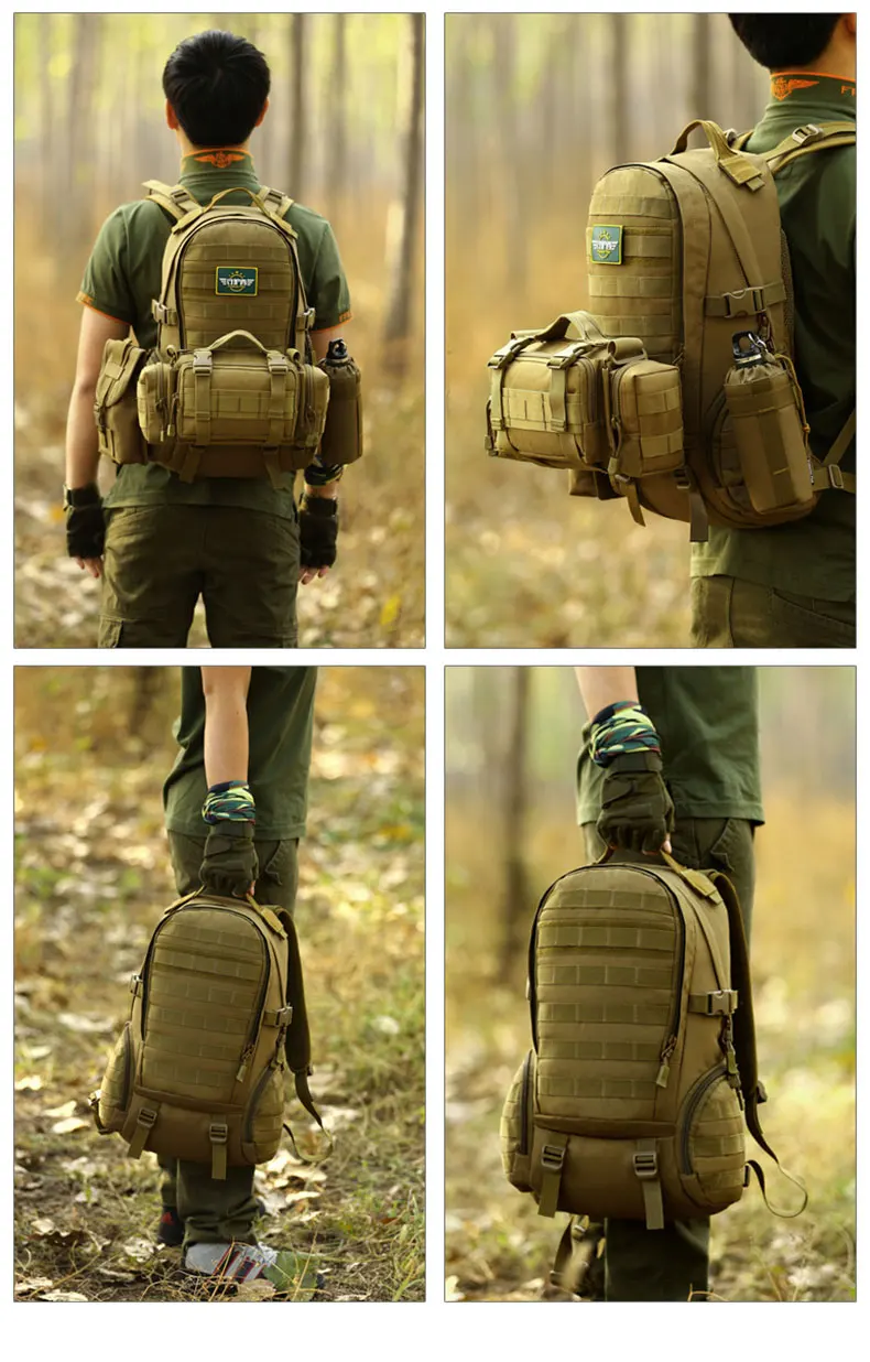 35L тактический военный рюкзак, походный штурмовой Molle, спортивные сумки для альпинизма, пешего туризма, треккинга, камуфляжная охотничья сумка XA369WD