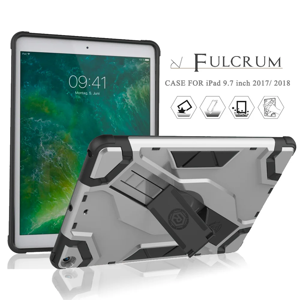 Противоударный чехол с откидной ножкой и полной защитой для нового iPad 9 7 дюйма 2017