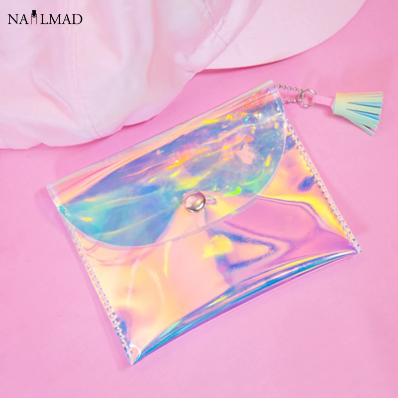 Голографические Косметические Сумки 1 шт. чехол для макияжа с кисточкой женский