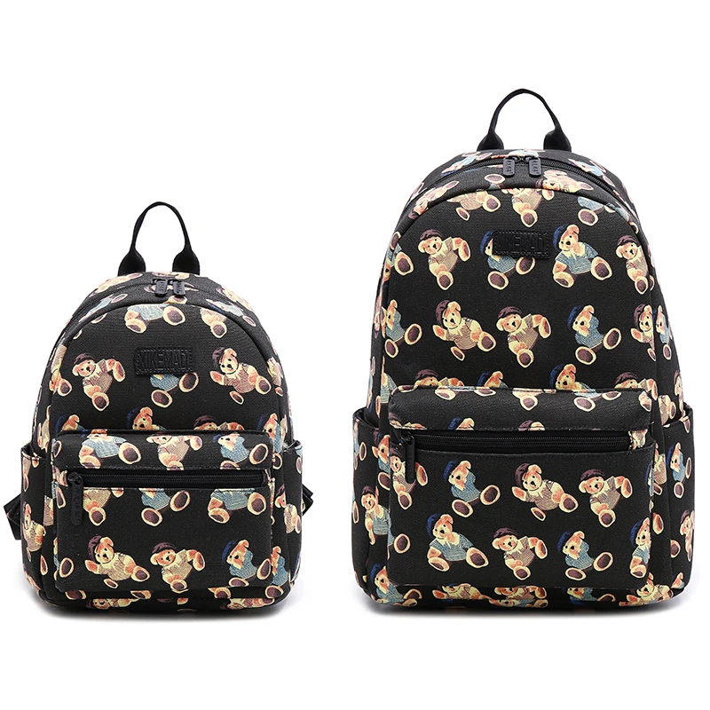 Женский рюкзак с принтом школьная сумка для девочек-подростков милый медведем