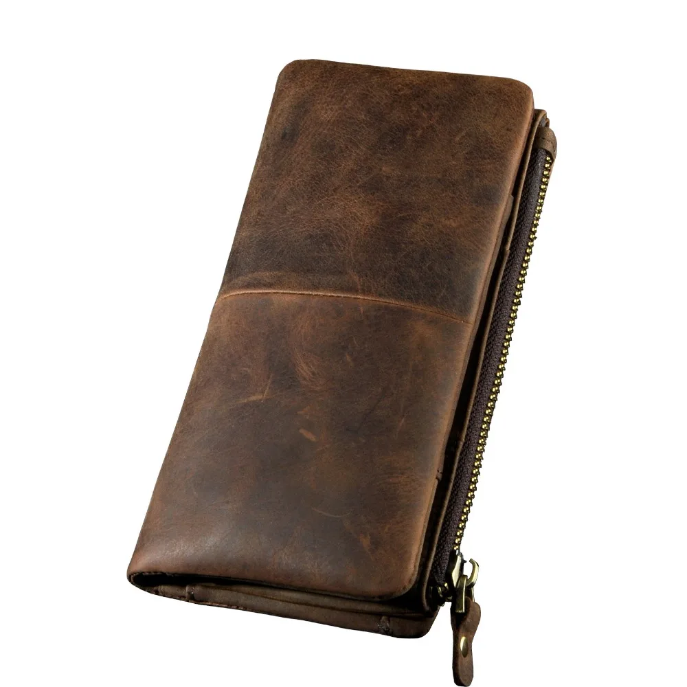 

Fashion Cattle Male Organizer Real leather Large Capacity Design Gift Print Name Checkbook Wallet Snap Purse Clutch For Men 1029