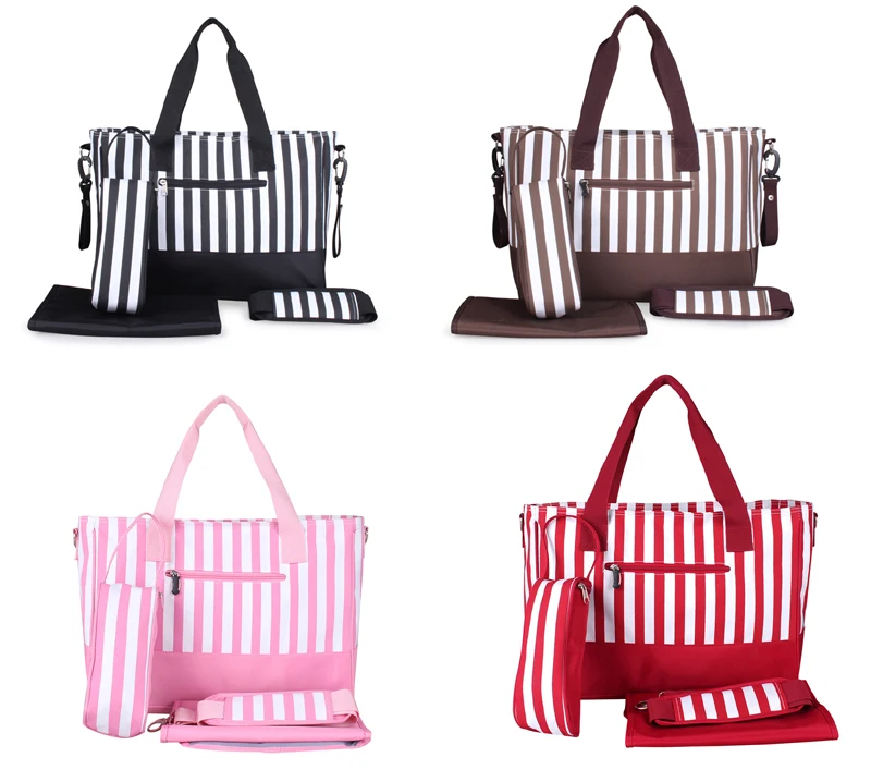 Новый дизайн в полоску 4 шт. сумка для подгузников подгузников-1709 | Мать и ребенок