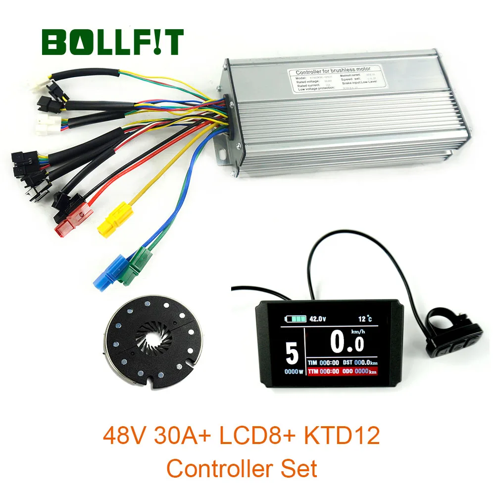 30A KTD12L LCD8 48 в 1000 Вт контроллер LCD8 дисплей метр PAS комплект E-bike Conversion kit Двойной режим зал сенсор и зал сенсор меньше - Цвет: 30A KTD12L LCD8